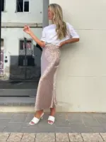 ⁦חצאית סאטן מוניקה⁩ – תמונה ⁦4⁩