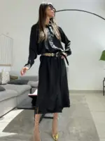 ⁦שמלת מדלן שחור⁩ – תמונה ⁦2⁩