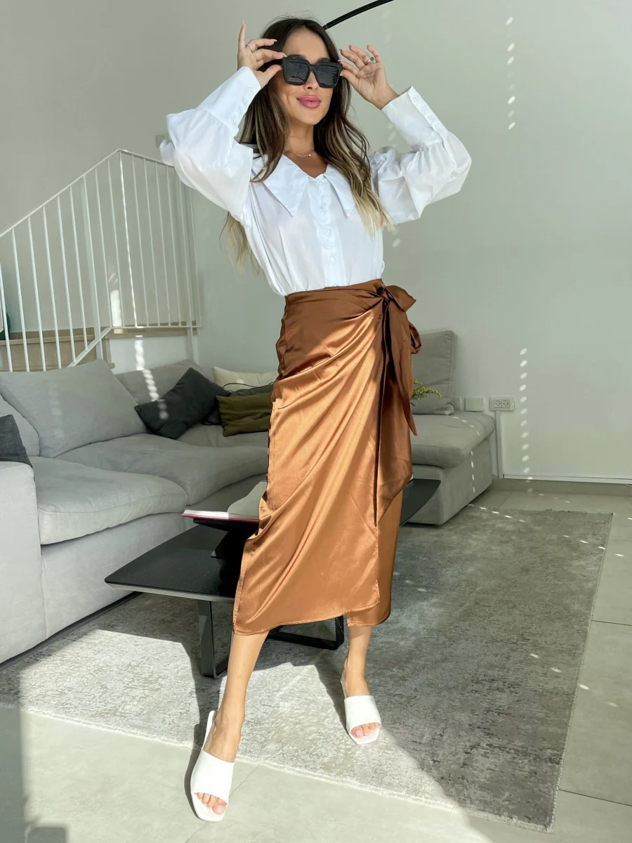 IMG_6567 חצאית שיאל חום – תמונה 1