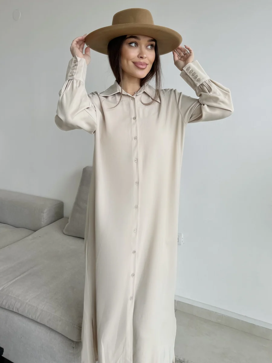 12F0FB2F-83C9-4FD9-B3E2-016BB2348FA9 Lin Dress - Cream - Image 1