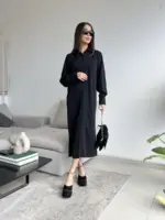 ⁦שמלת לין שחור⁩ – תמונה ⁦2⁩