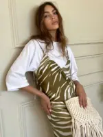 ⁦שמלת לני ירוק זית⁩ – תמונה ⁦4⁩