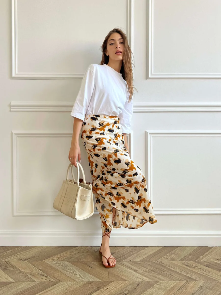 6FA9C8E1-831B-4ADE-9A67-204F3009EE7F Nina Skirt - Cream Brown - Image 1