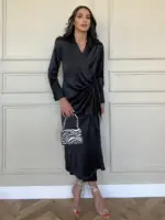Odeya Wrap Dress - Black