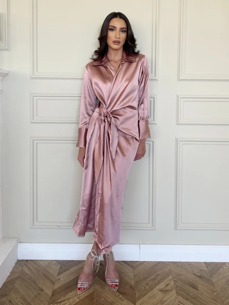 IMG_4766 Odeya Wrap Dress - Antique Pink - Image 1