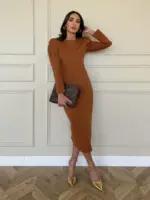 Aline Dress - Brown - Image 2