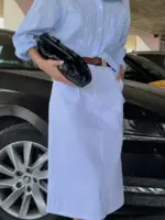 ⁦חצאית ברמודה לבן⁩ – תמונה ⁦3⁩