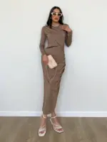 Michaela Dress - Brown