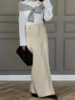 Leather Skirt - Cream - Image 3