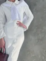 ⁦שמלת פלו שמנת⁩ – תמונה ⁦2⁩