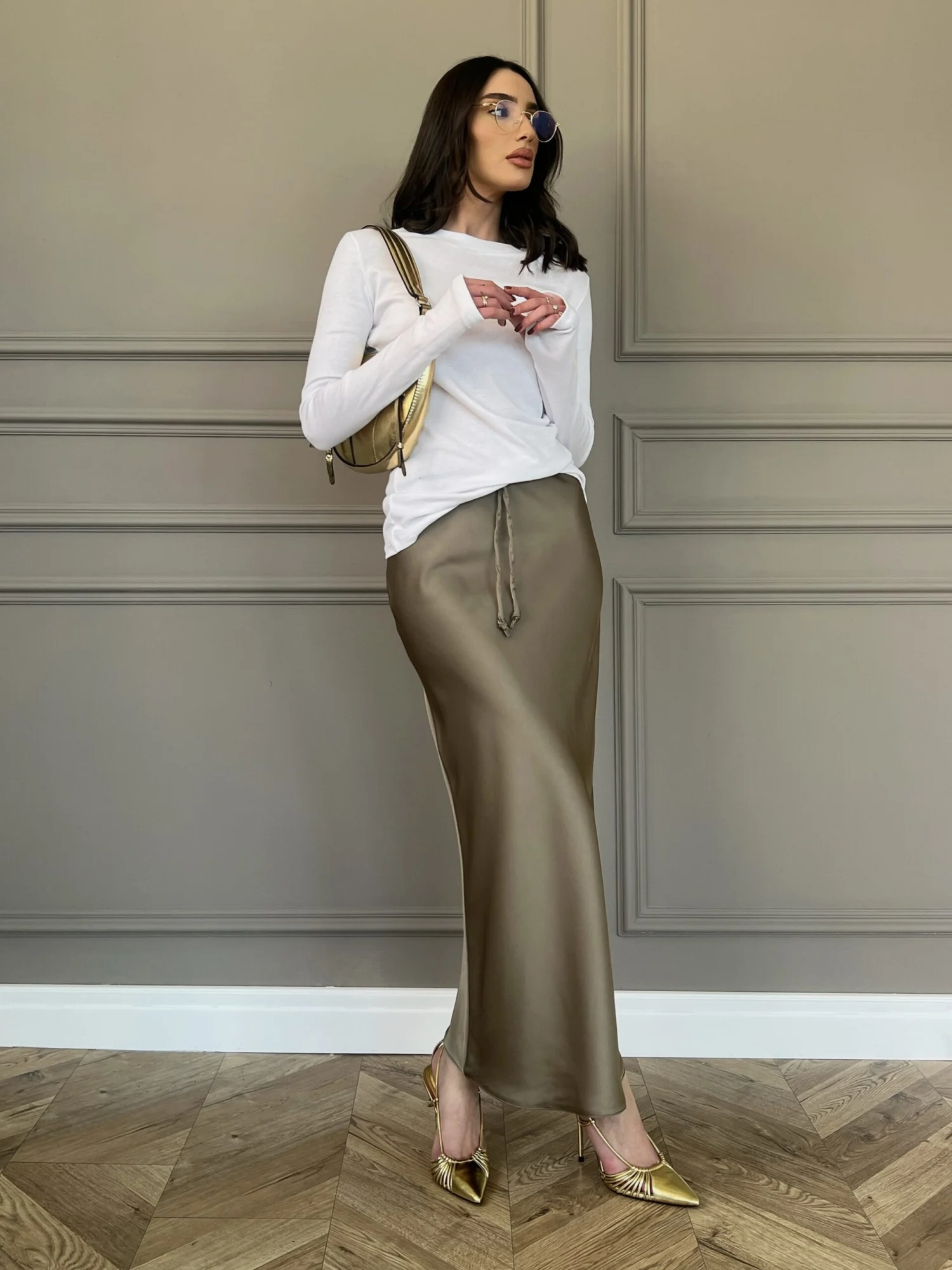 IMG_2739 חצאית מורגן ירוק זית – תמונה 1