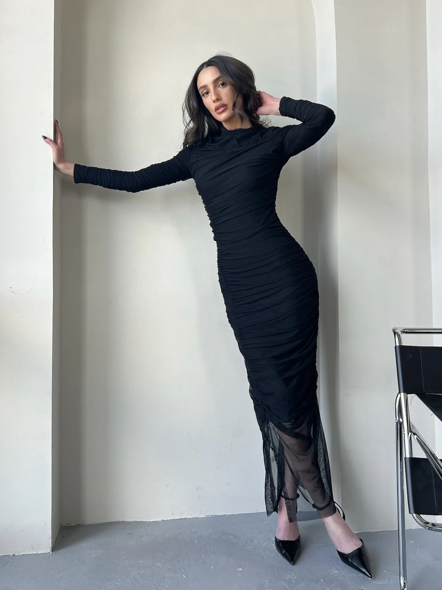 IMG_1330 שמלת מירן שחור – תמונה 1