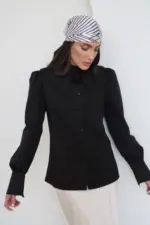 Buttoned Top - Black - Image 3