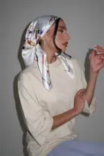 Floral Head Covering - White