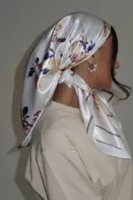Floral Head Covering - White - Image 4