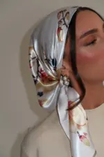 Floral Head Covering - White - Image 5