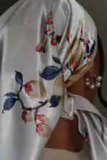 Floral Head Covering - White - Image 2