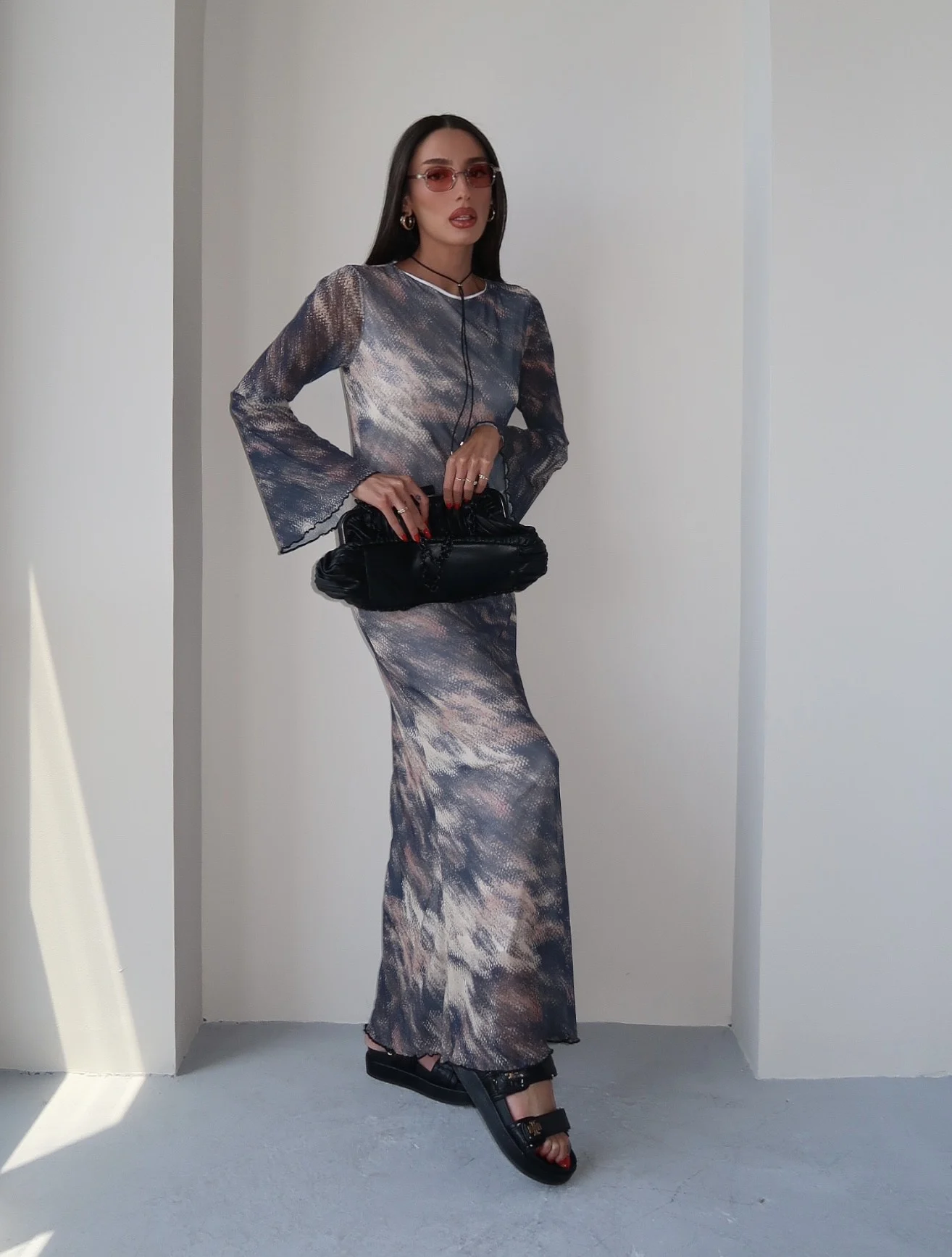 שמלת סאם צבעוני כהה (3) Sam Dress - Dark Multicolor - Image 1