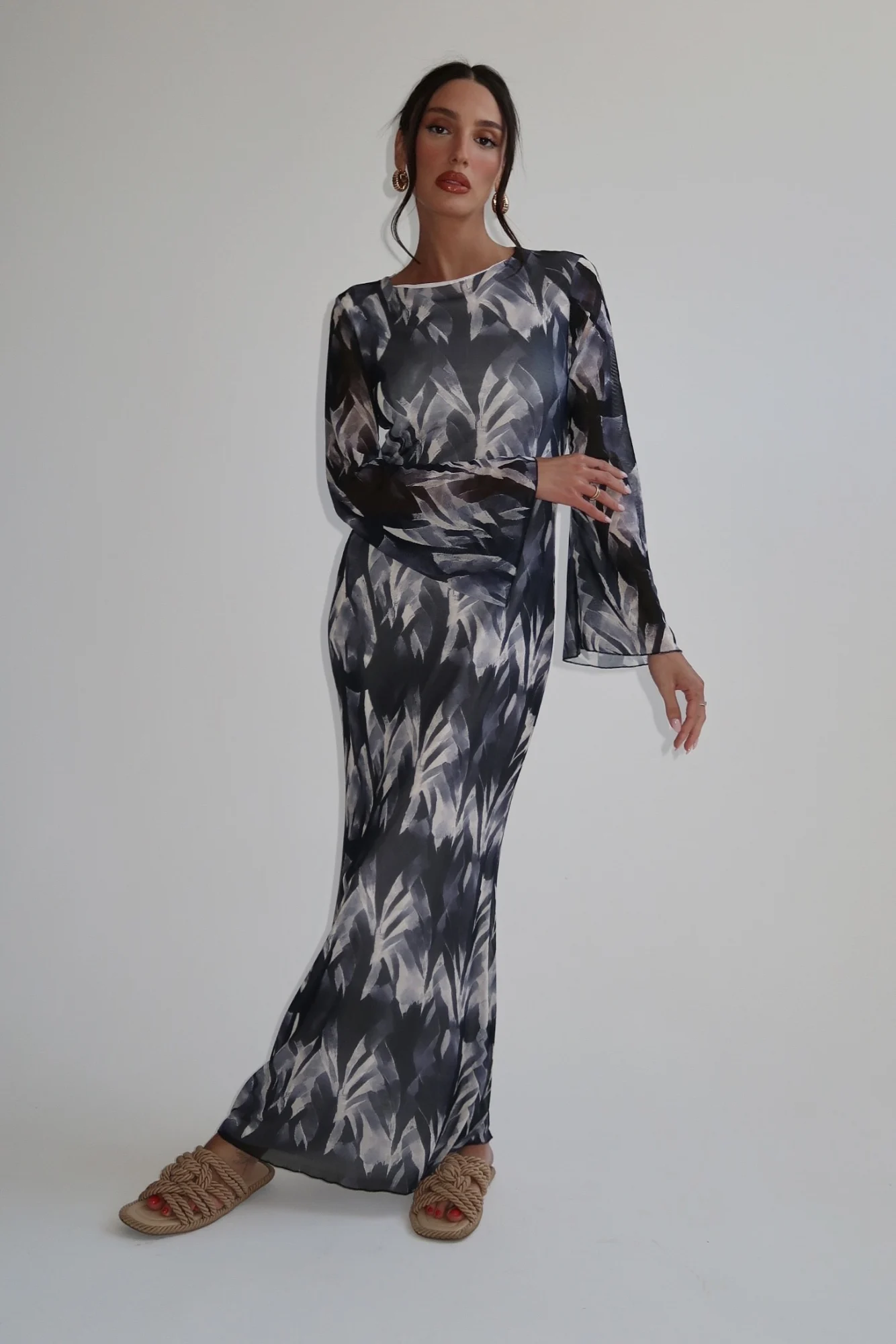 IMG_9220 Sam Dress - Black White - Image 1