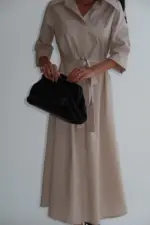 Dorin Dress - Beige - Image 3