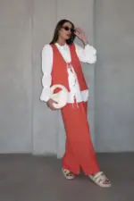Vest Suit - Cherry