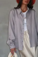 Linen Top - Light Gray - Image 4