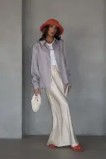 Linen Top - Light Gray