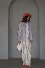 Linen Top - Light Gray - Image 3