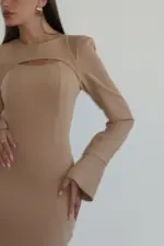 Aya Dress - Light Brown - Image 3