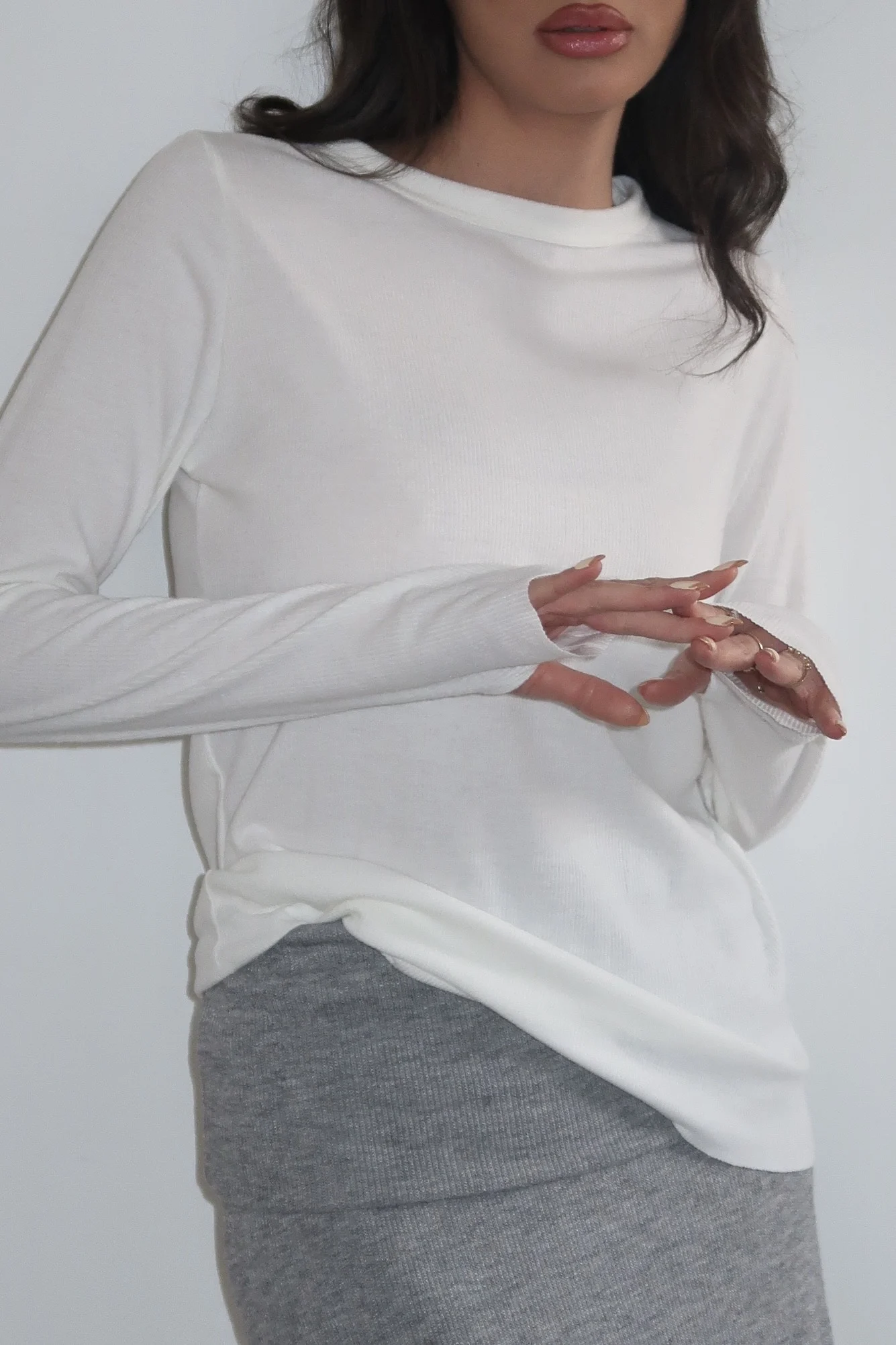 IMG_2669 Rib T-Shirt Glove - White - Image 1