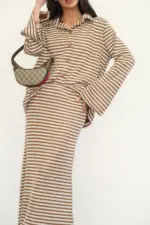 Striped Suit - Brown - Image 2