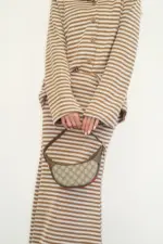 Striped Suit - Brown - Image 3