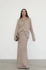 Striped Suit - Brown