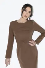 ⁦שמלת רנה חום⁩ – תמונה ⁦2⁩