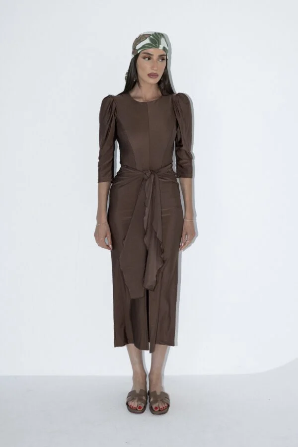 בגד ים קשירה חום