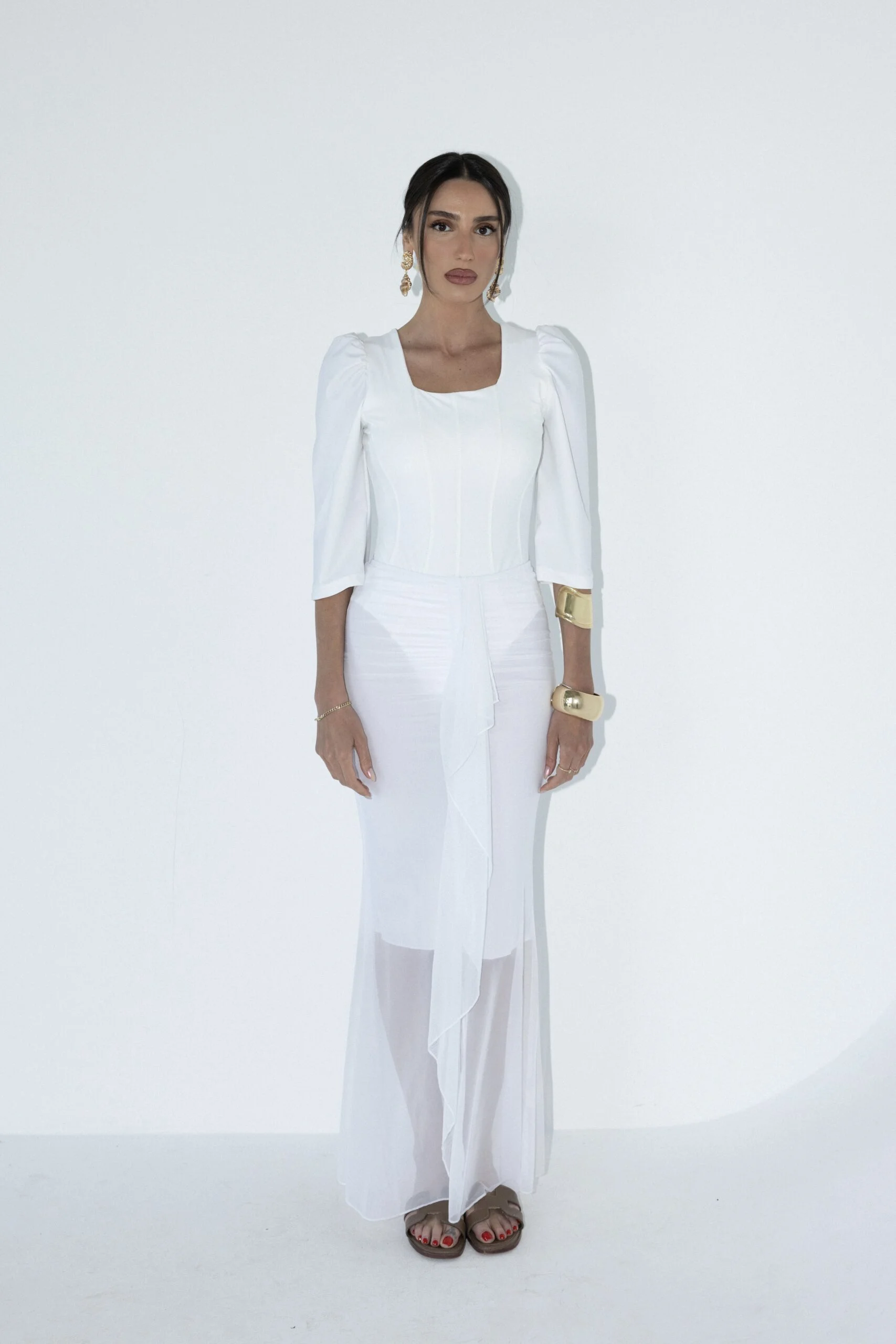 חצאית ים לבן_1 Sea Skirt - Cream - Image 1