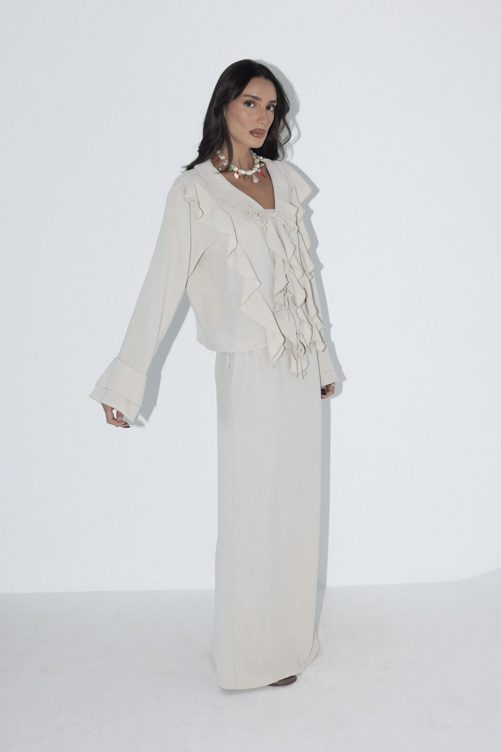 חליפת וולן קרם_4 Wool Suit - Cream - Image 1