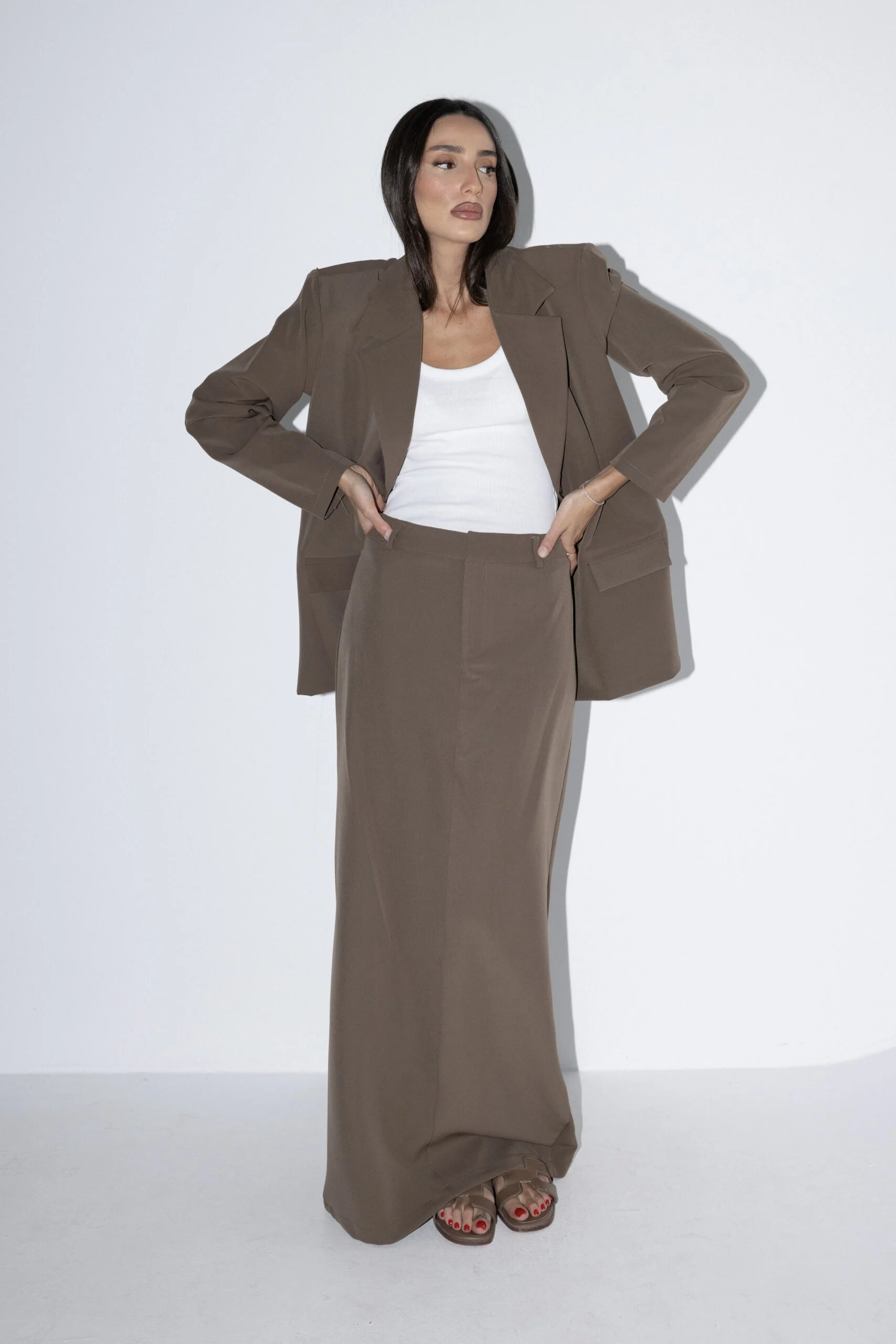 חליפת טיגו חום_1 Tigo Suit - Brown - Image 1