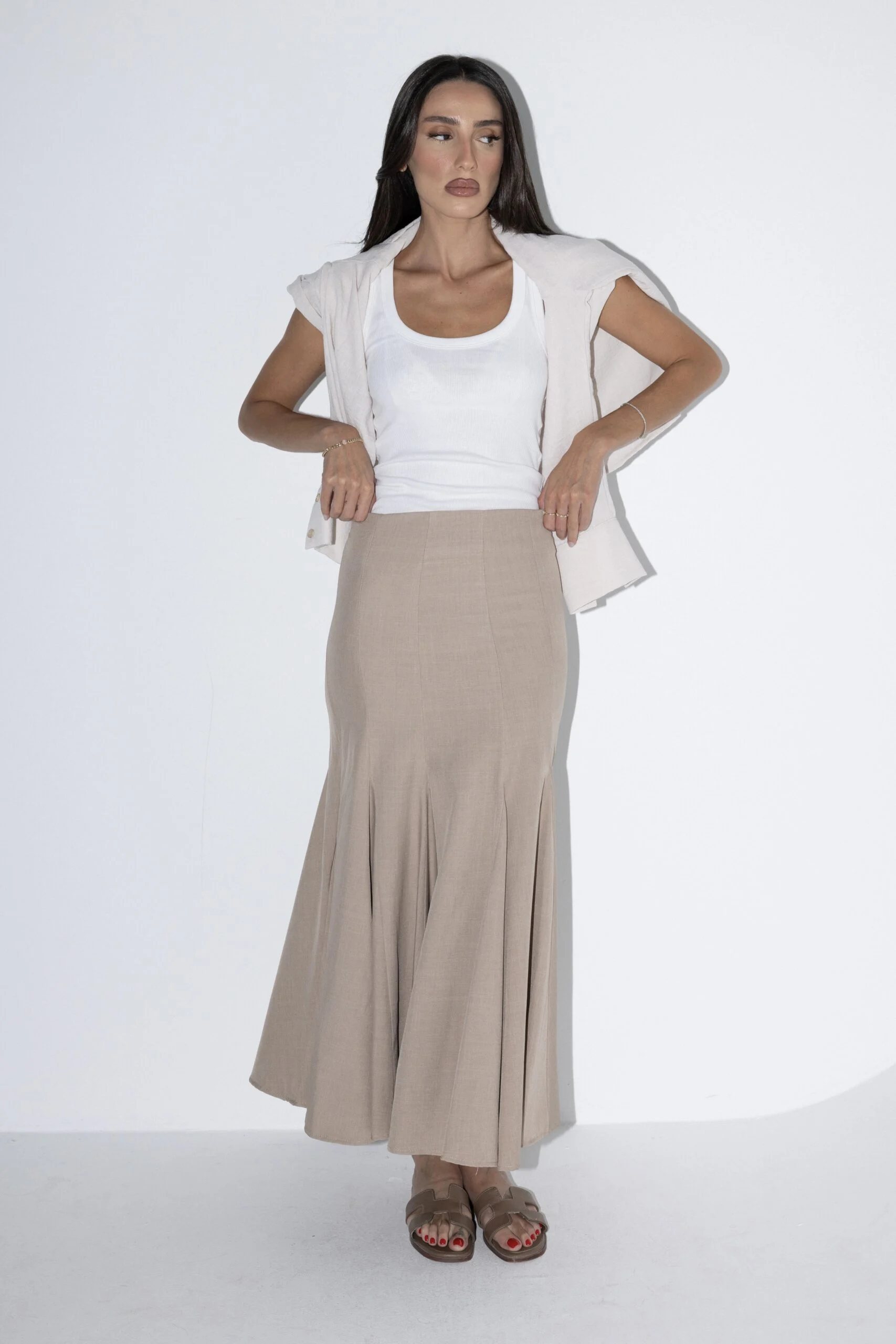 חצאית אלור קרם_1 Alur Skirt - Cream - Image 1