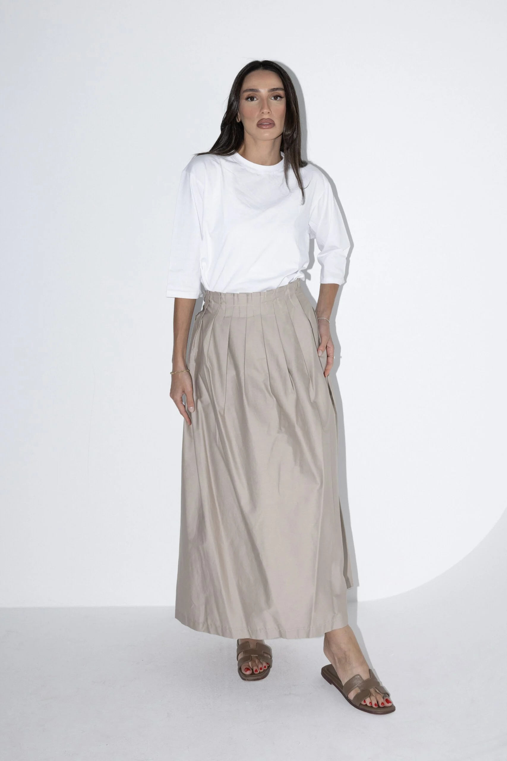 חצאית ארלן קרם_1 Arlen Skirt - Cream - Image 1