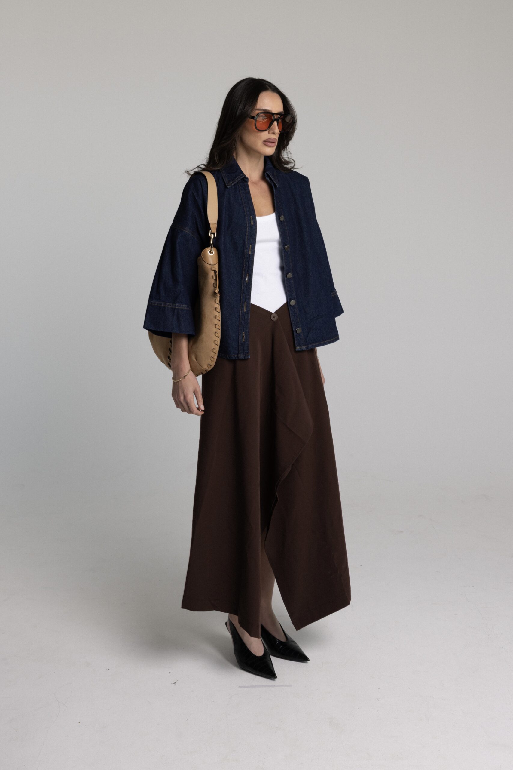 חצאית נילו חום_1