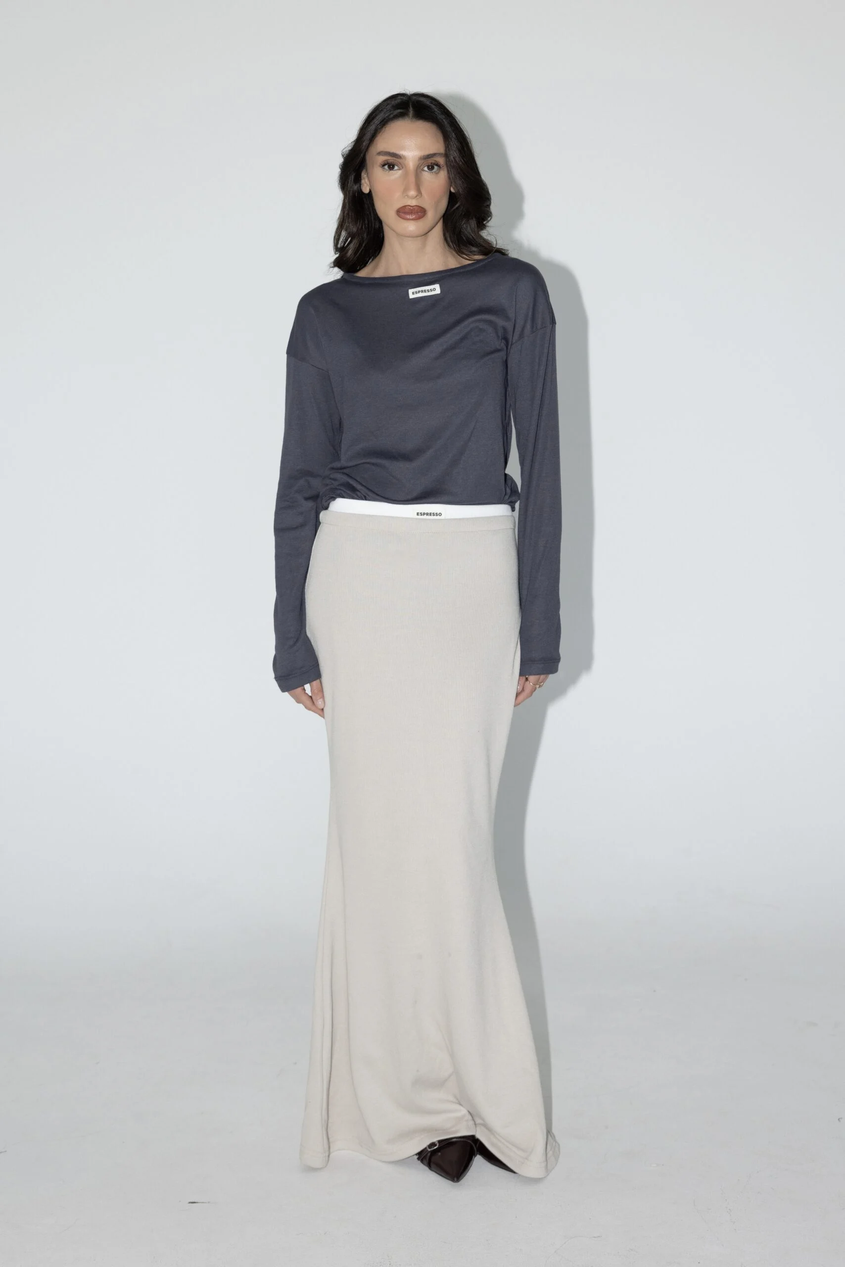 חצאית בלו קרם_1 Blu Skirt - Cream - Image 1