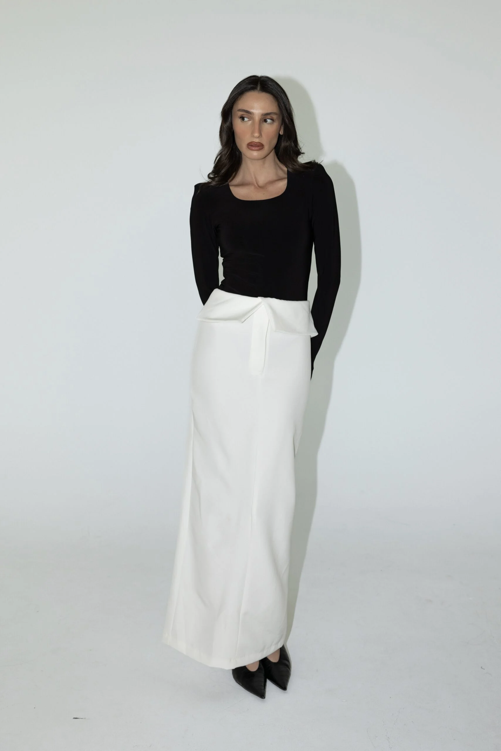 חצאית קיפול לבן_2 Kipol Skirt - White - Image 1