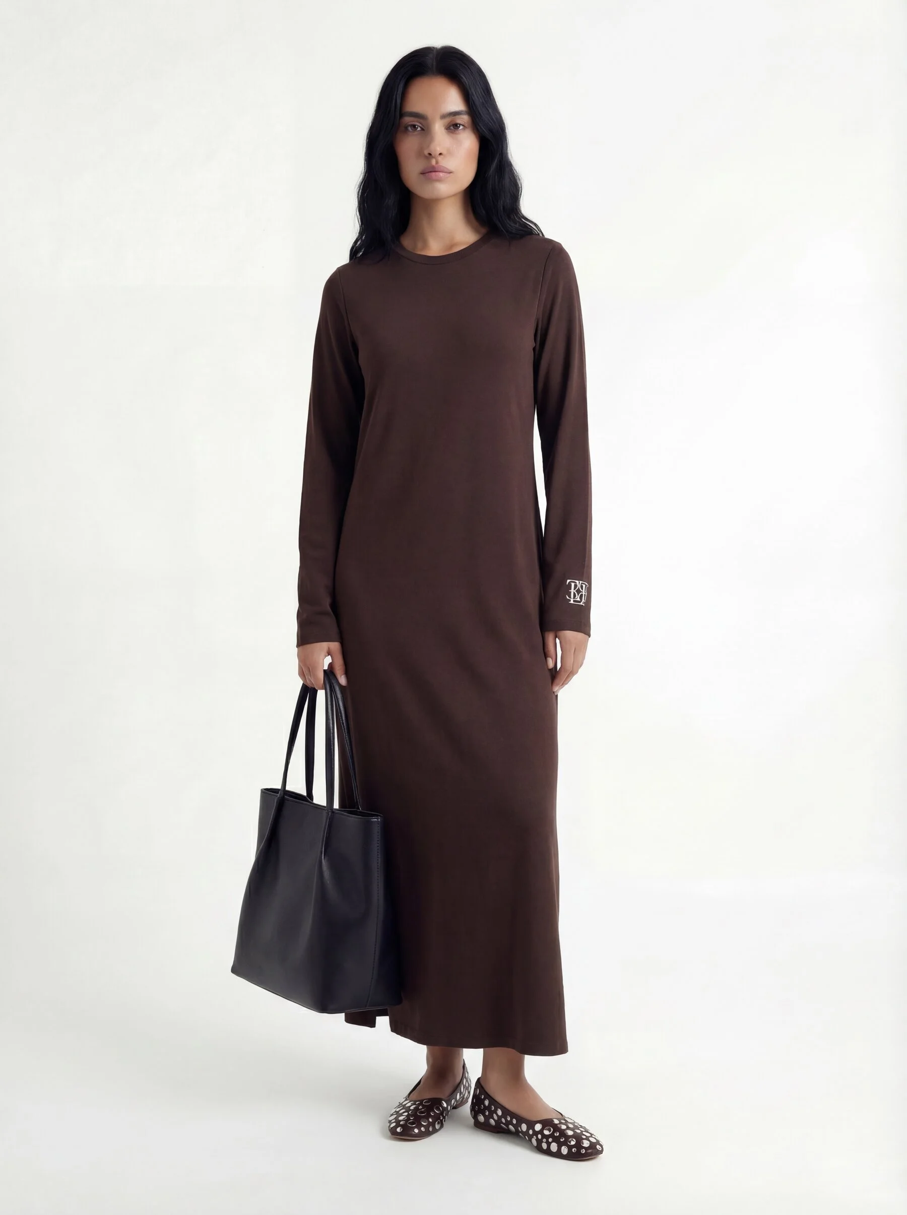 שמלת בייסיק חום_3