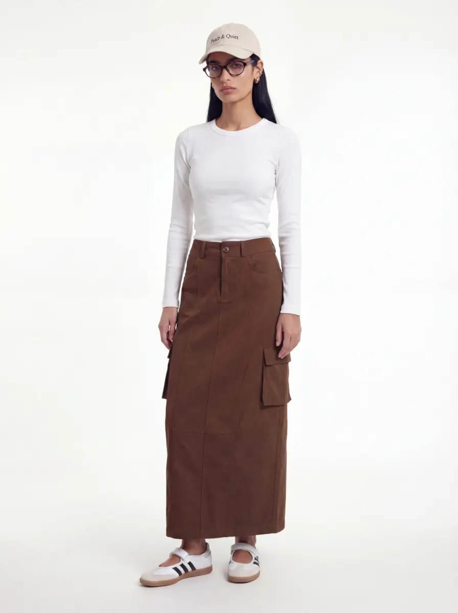 חצאית אסנס חום (3) Essence Skirt - Brown - Image 1
